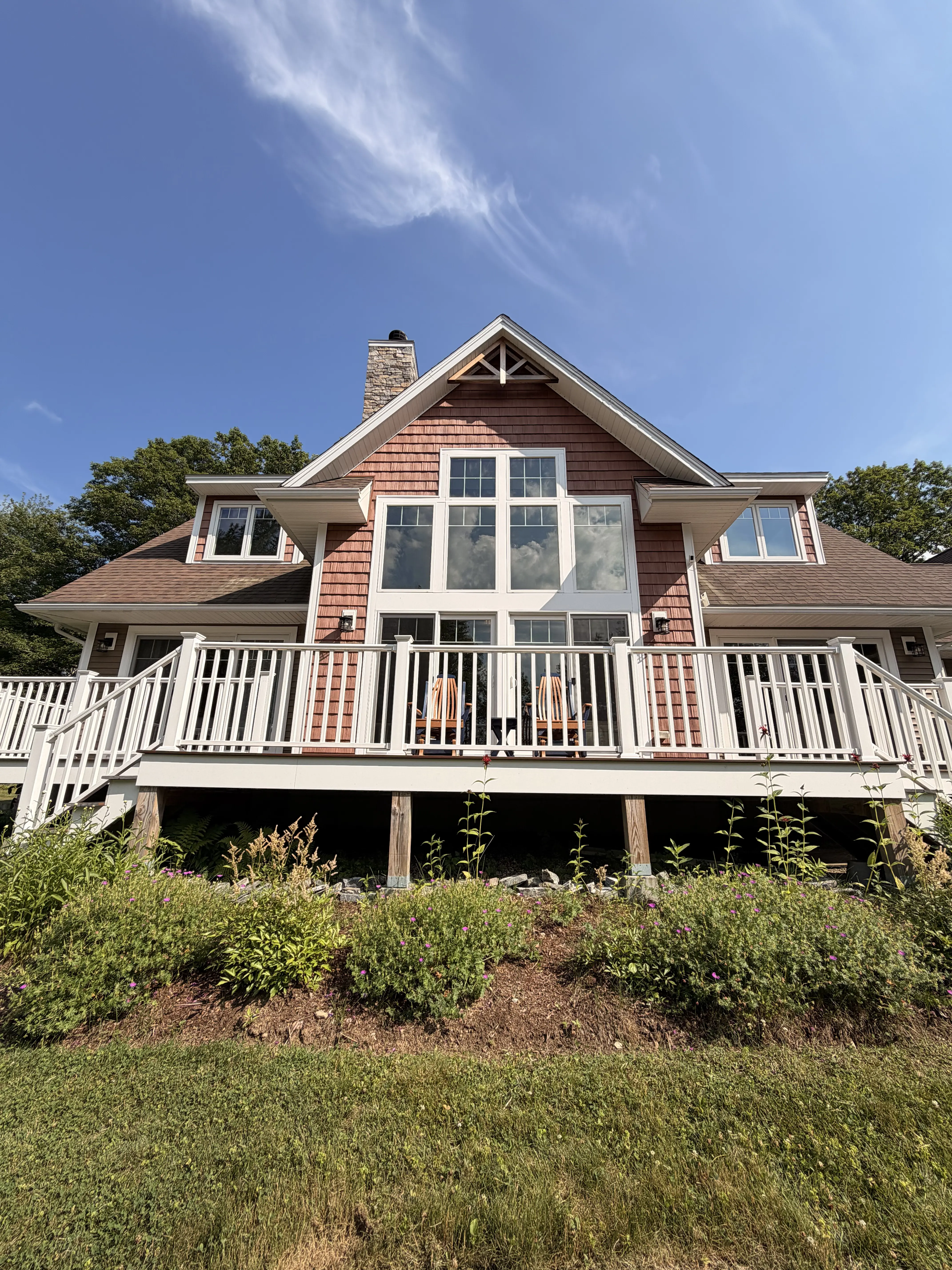 The house from the water — Harmony House, Harvey Lake NH